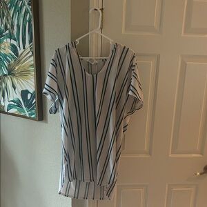 Striped Short Sleeve Top/ bathing suit cover up